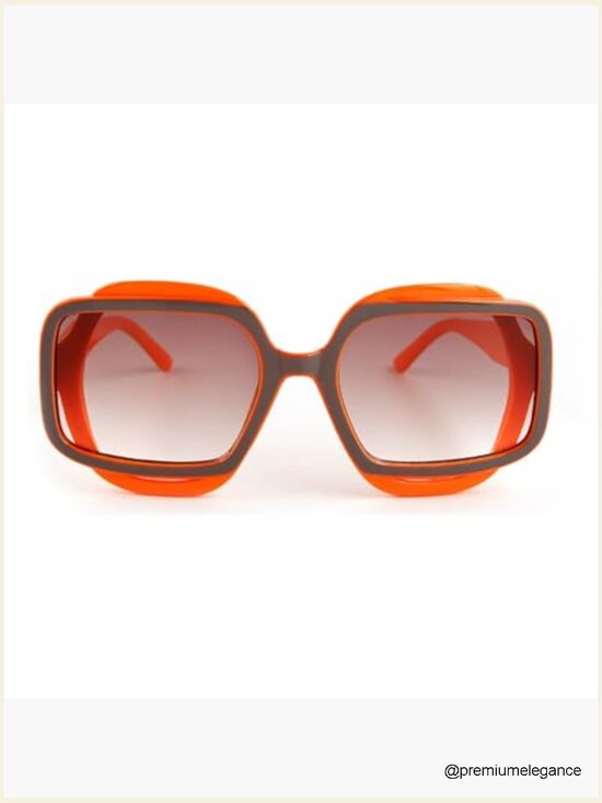 Oversized Square Sunglasses with Floral Pattern UV400 Protection main image 4
